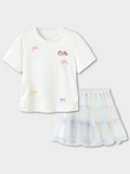 Balabala Girls T-Shirt and Skirt Set White