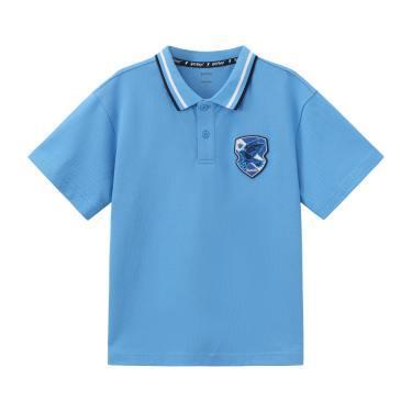 Balabala Boys Crest Polo Shirt Medium Yellow,Raw White,Turquoise,Ocean Blue