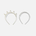 Balabala Girls Pearl Headband Set Gold Silver