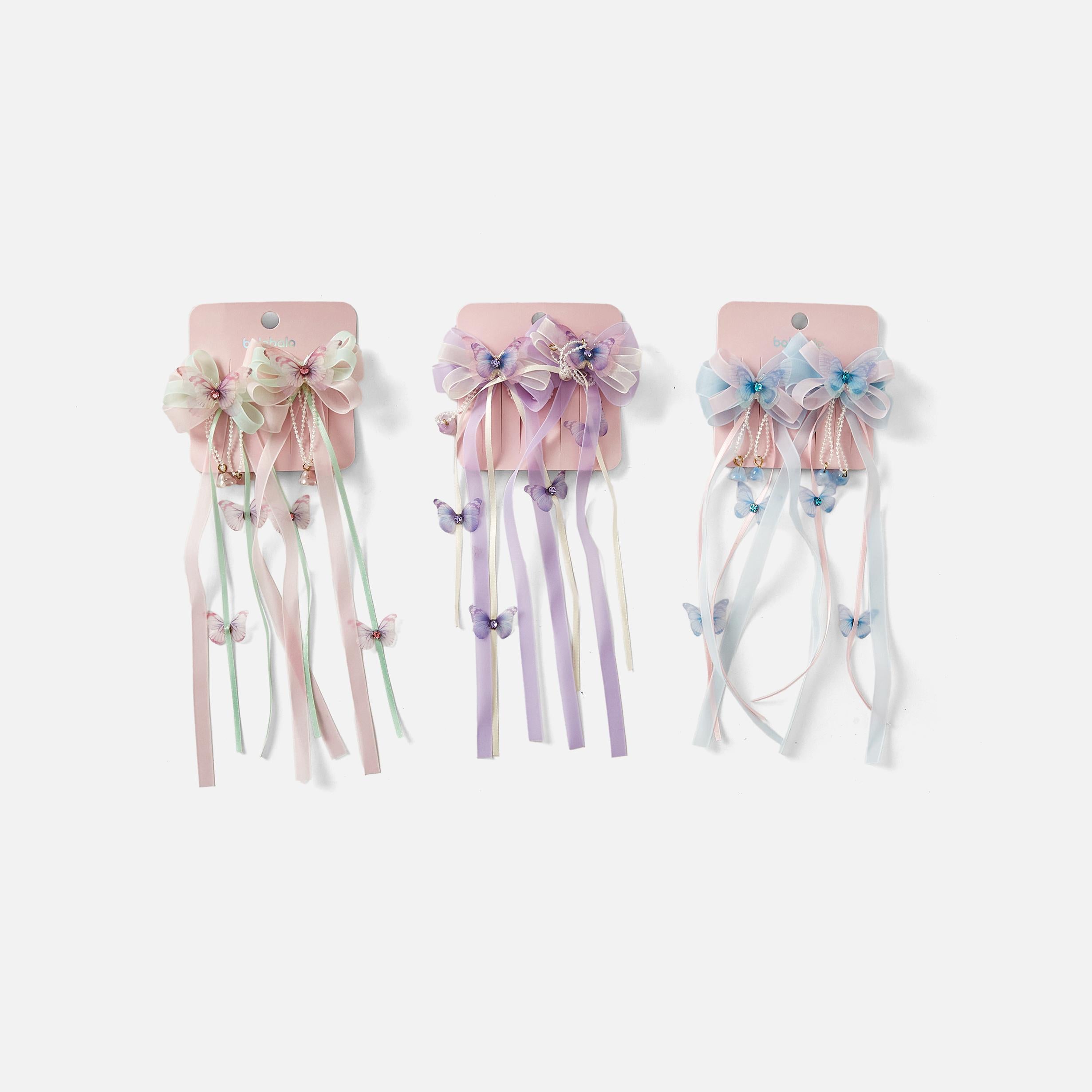 Balabala Girls Ribbon Hair Bow Set Multi Color