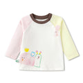 Balabala Baby Girl Round V-Neck Long-Sleeved T-Shirt