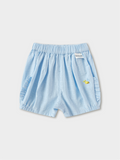 Balabala Elastic Waist Shorts White, Ice blue