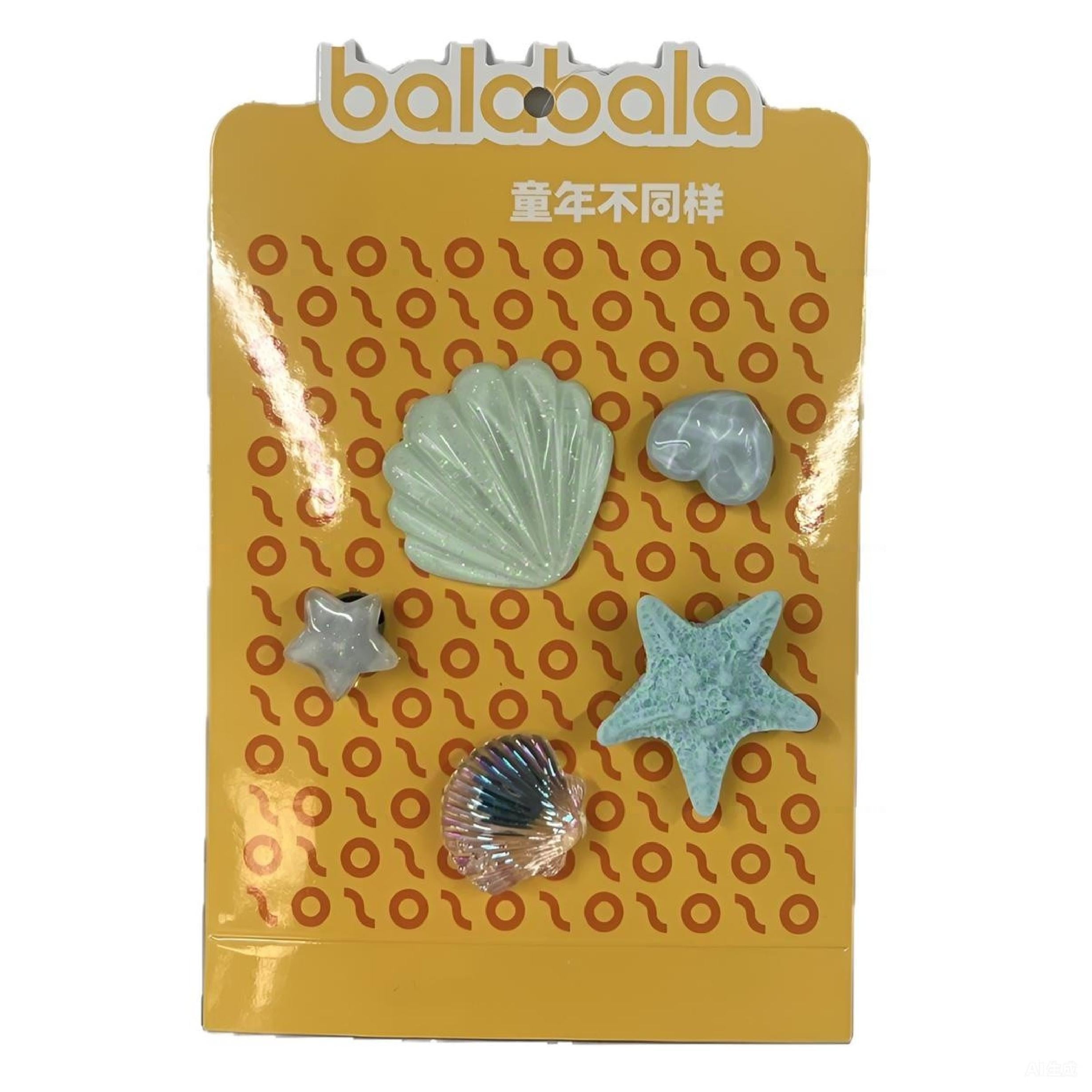 Balabala Girls Shell Hair Clips Set Multi Color