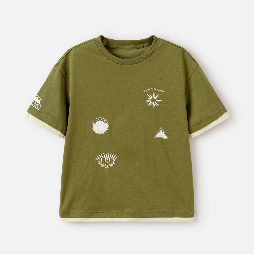 Balabala Graphic T-Shirt Off-white,Army Green