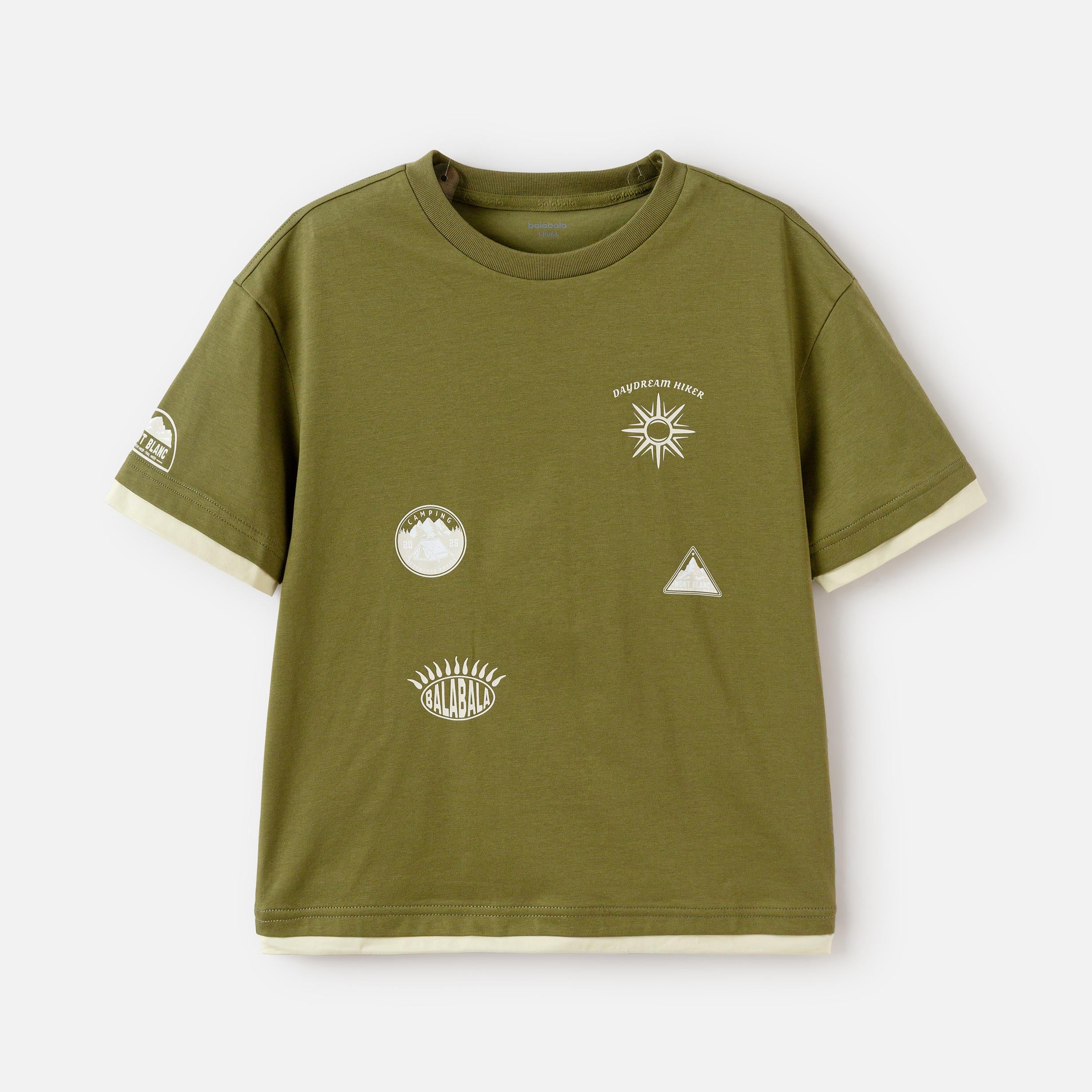 Balabala Graphic T-Shirt Off-white,Army Green