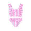 Balabala Girls Ruched Swim Set Rose Red