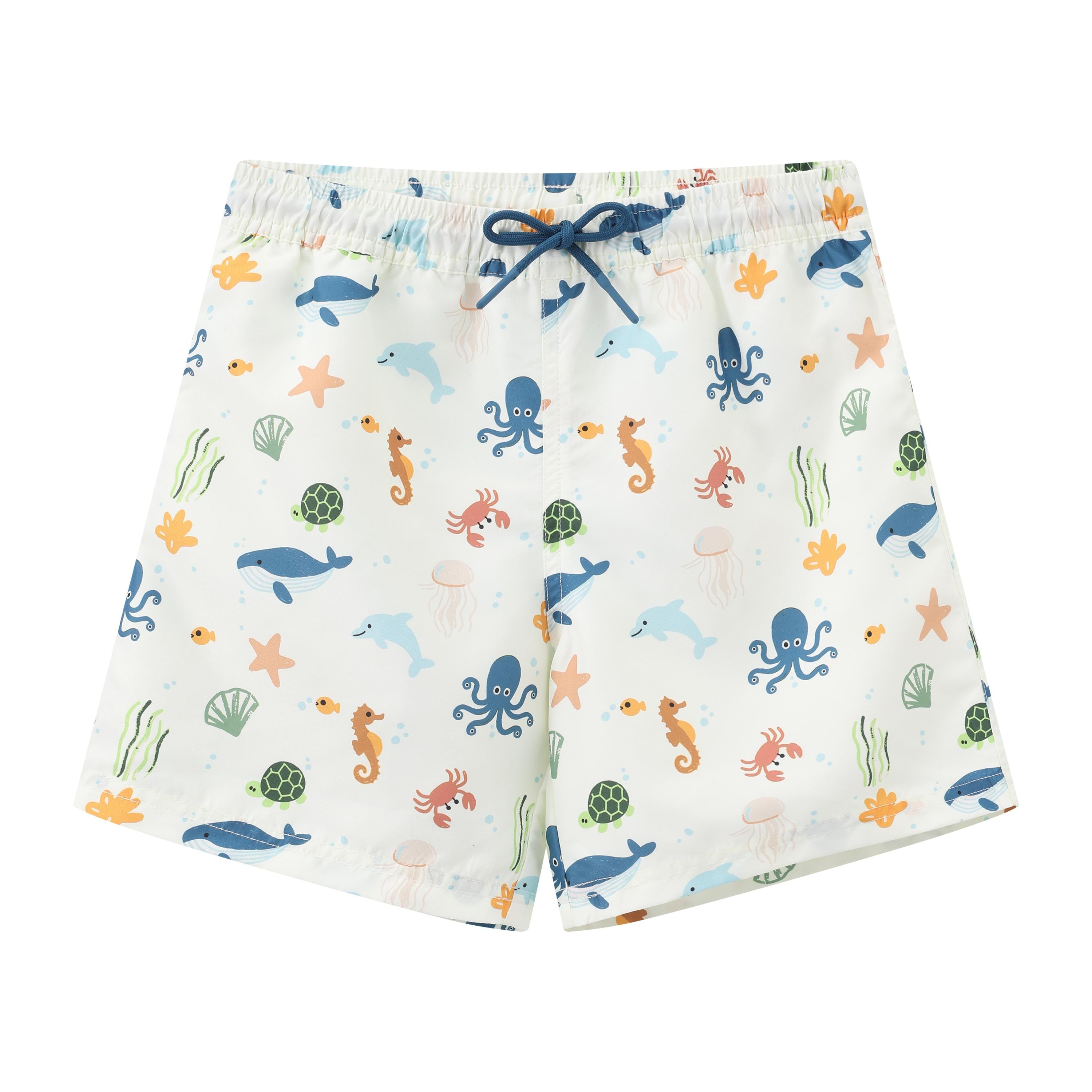Balabala Boys Ocean Print Swim Shorts Light Khaki