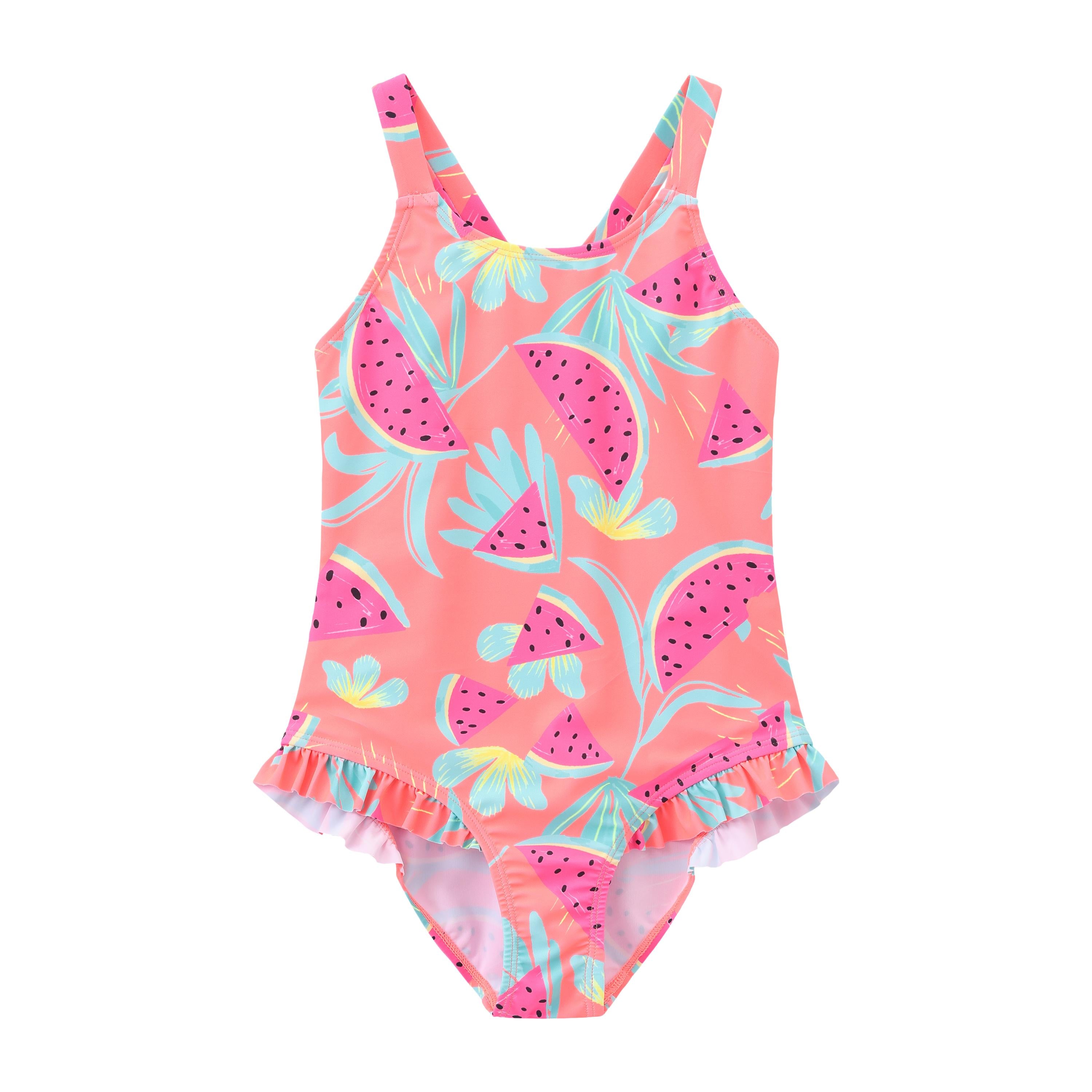 Balabala Girls Watermelon Print Swimsuit Pink