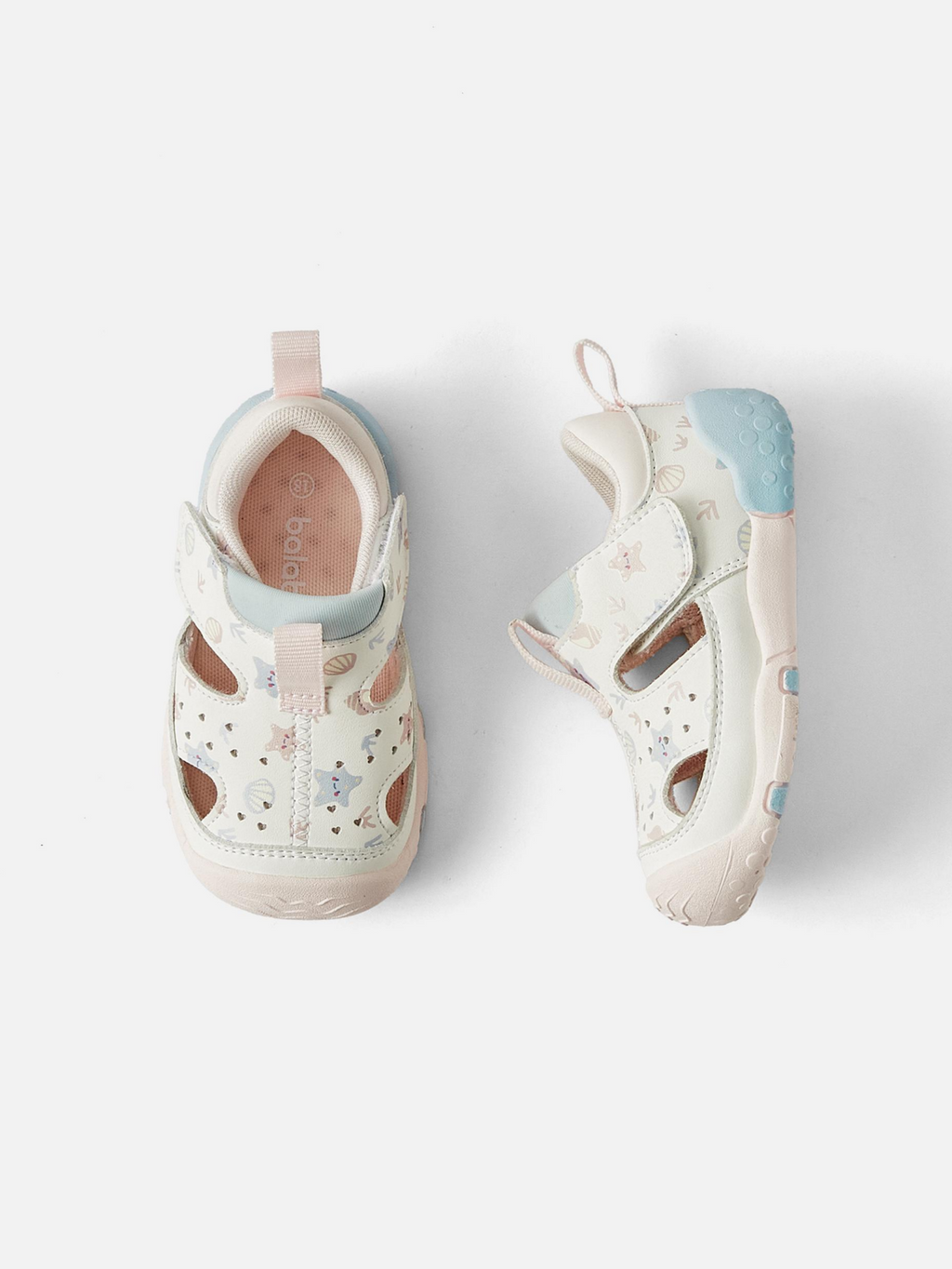 Balabala Unicorn Print Sandals White Gray