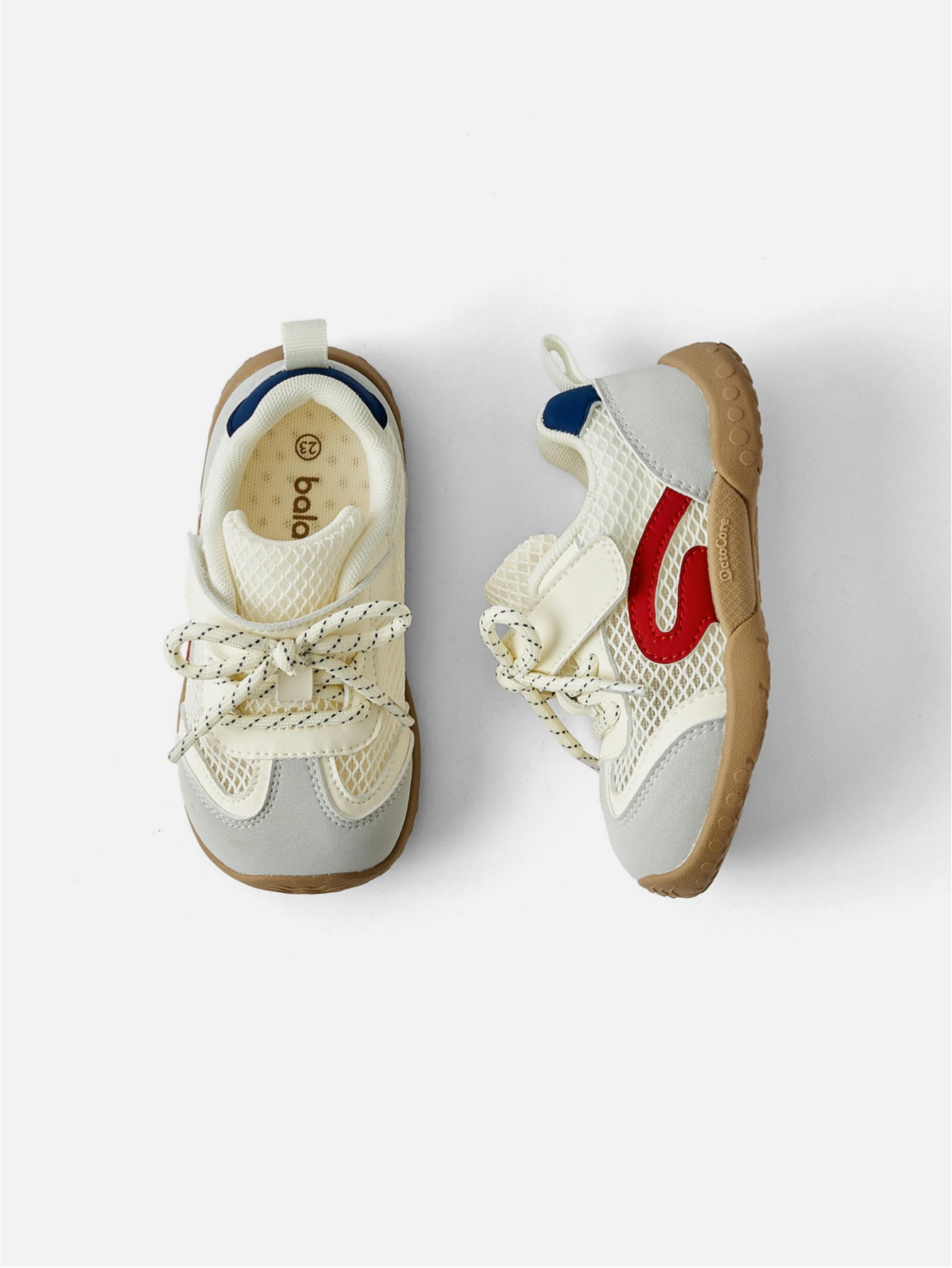 Balabala Toddler Color Block Sneakers White Gray
