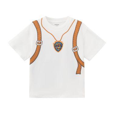 Balabala Boys Backpack Print T-Shirt White