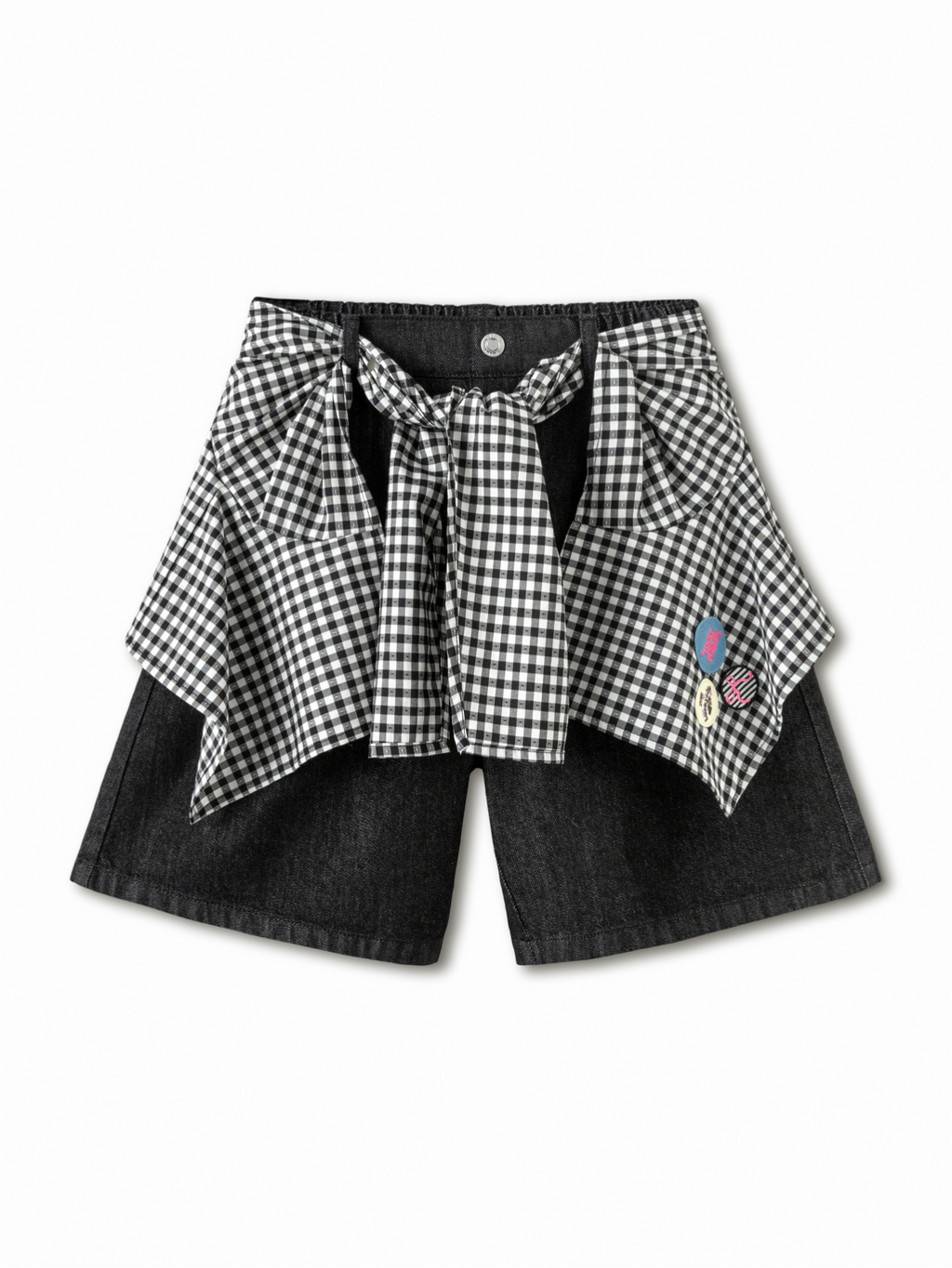 Balabala Girls Layered Denim Shorts Black