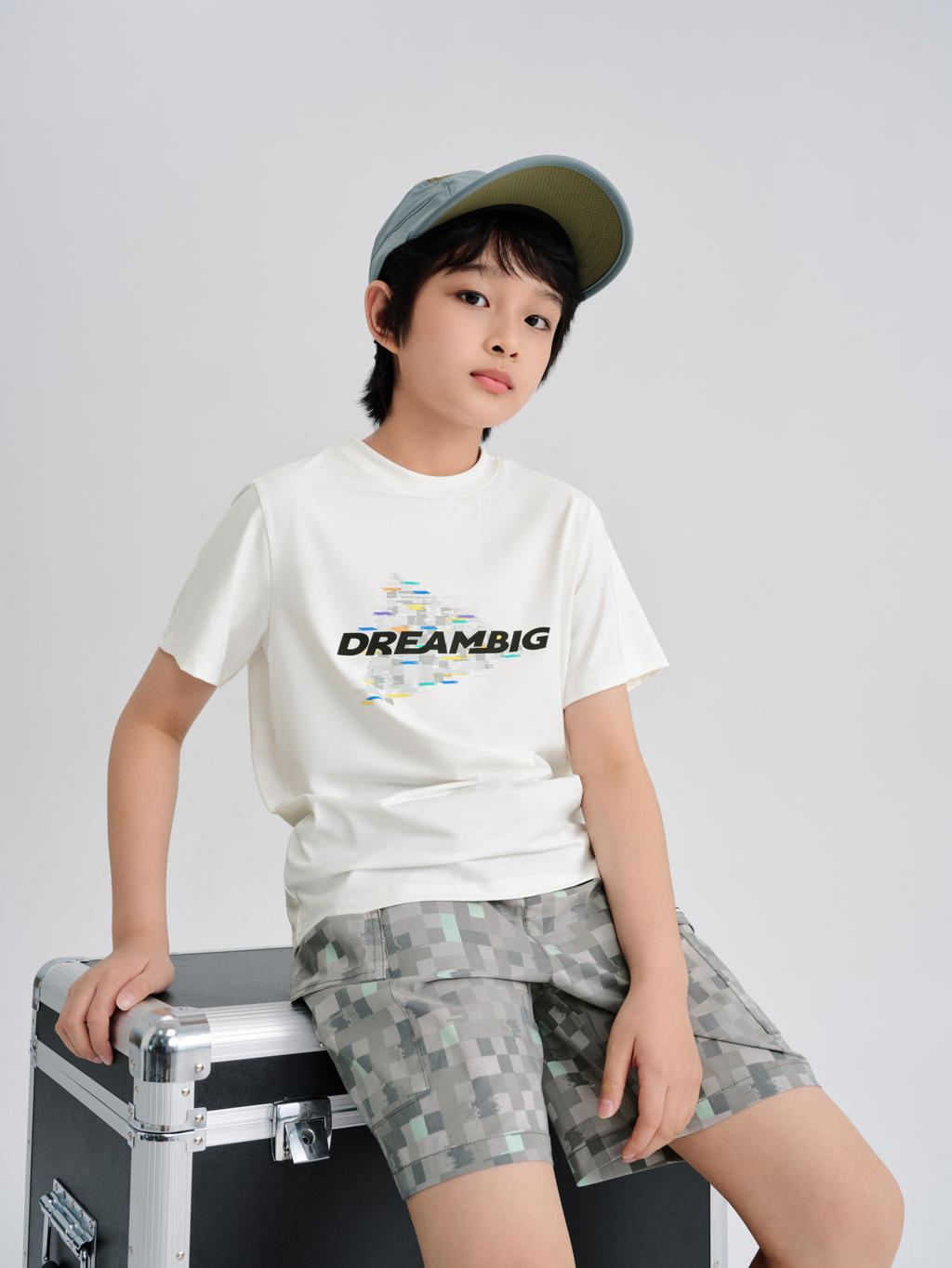 Balabala Boys Graphic T-Shirt Green,Raw White