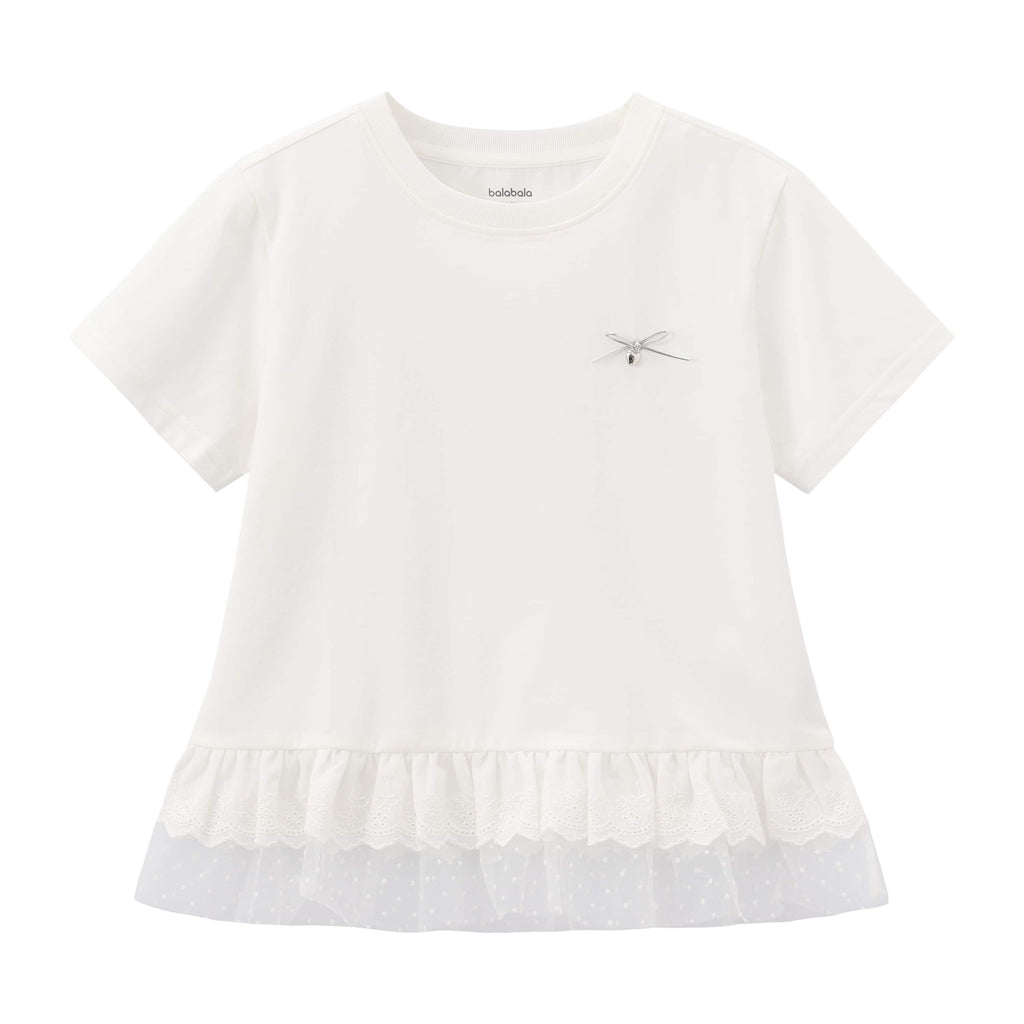 Balabala Girls Casual T-Shirt Blue, White