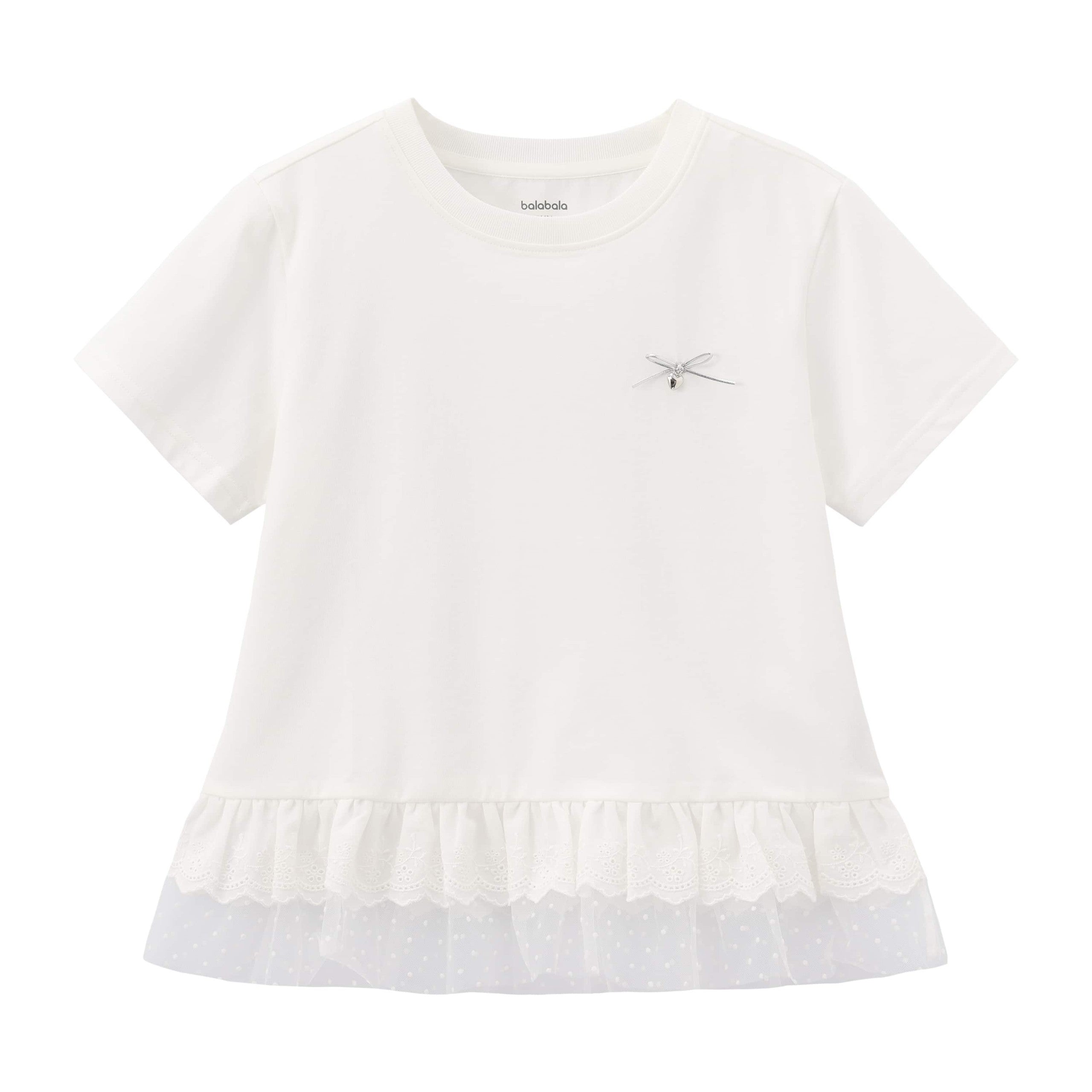 Balabala Girls Casual T-Shirt Blue, White