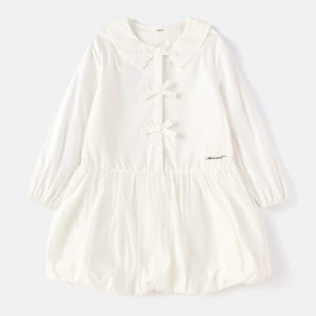 Balabala Girls Bubble Hem Dress Off-White