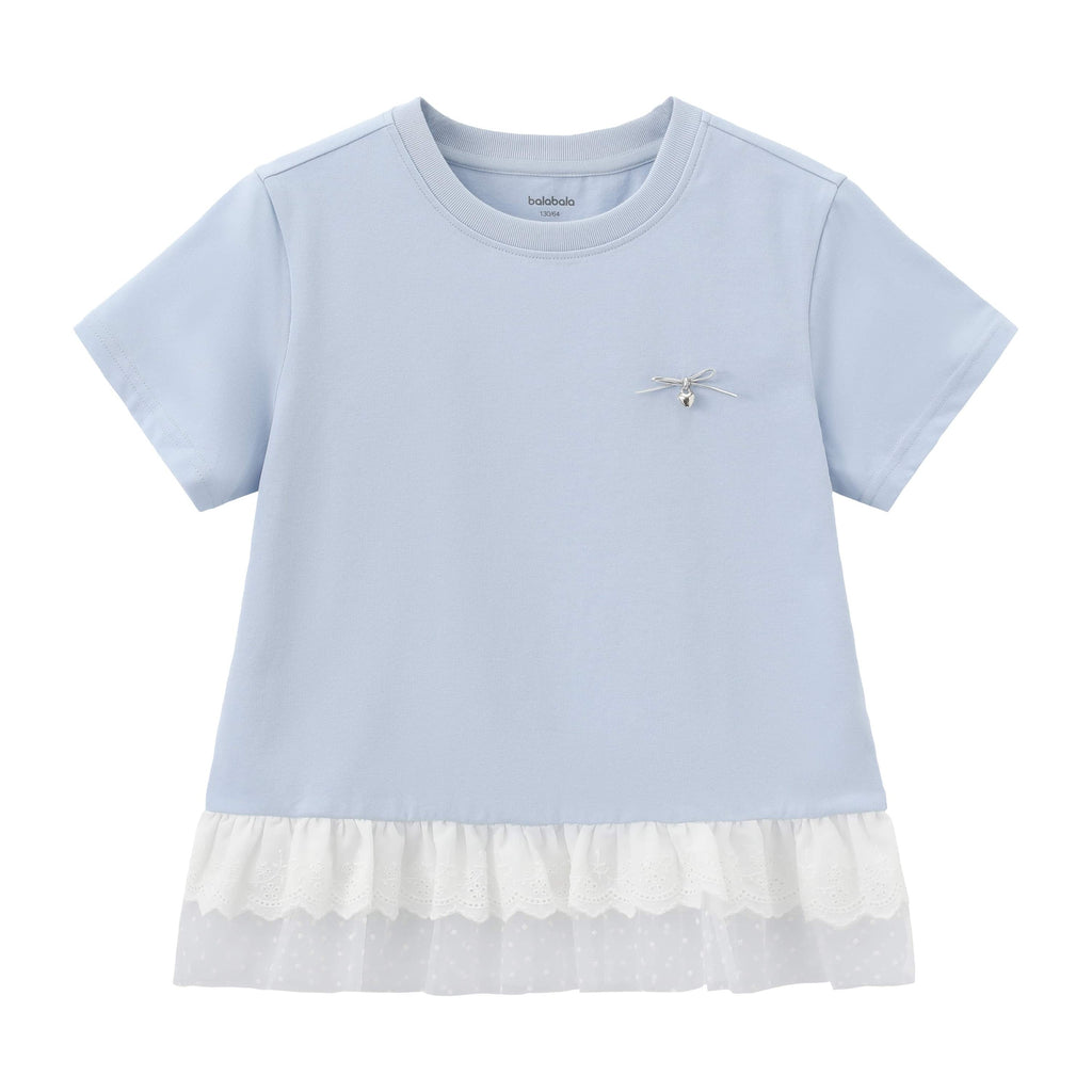 Balabala Girls Casual T-Shirt Blue, White