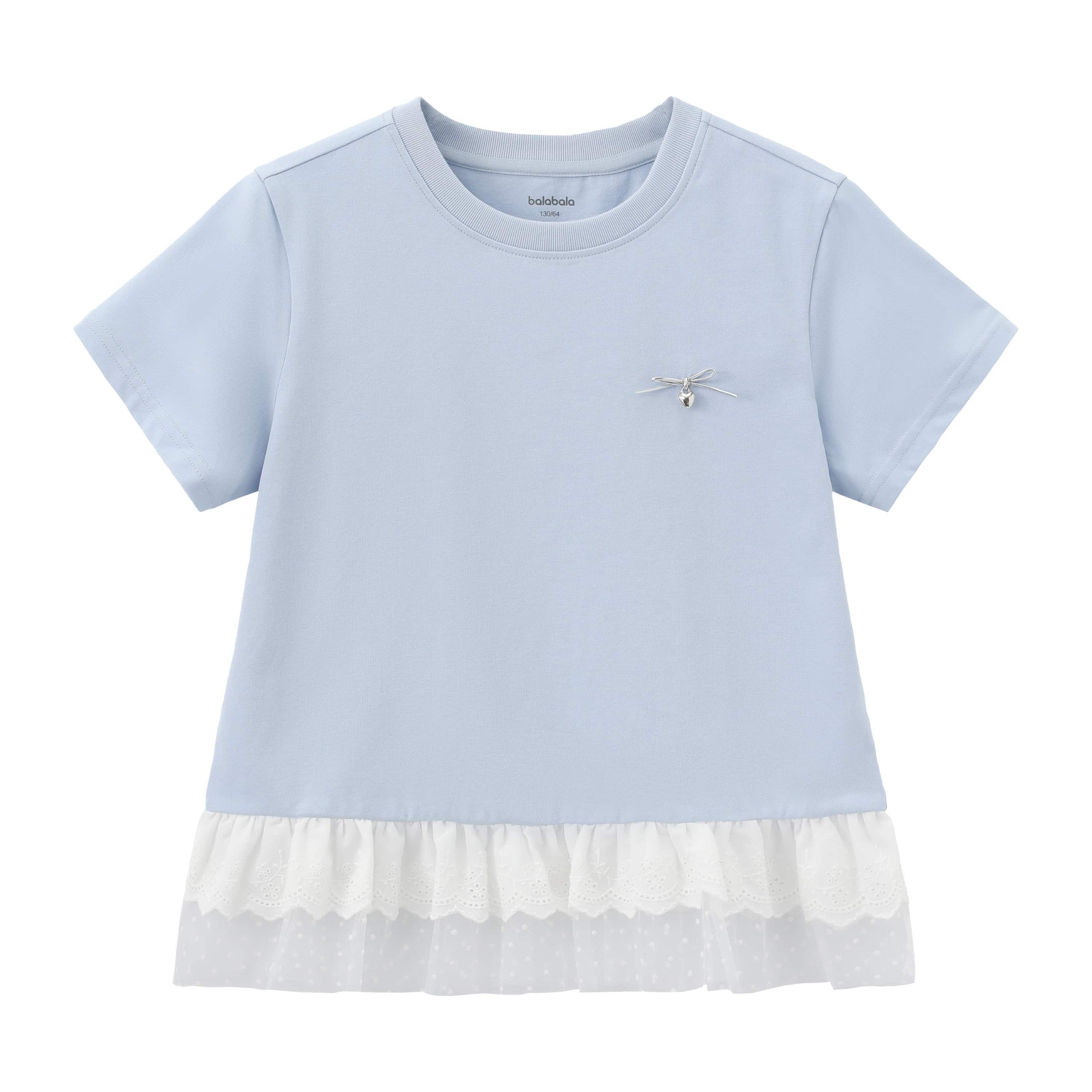 Balabala Girls Casual T-Shirt Blue, White