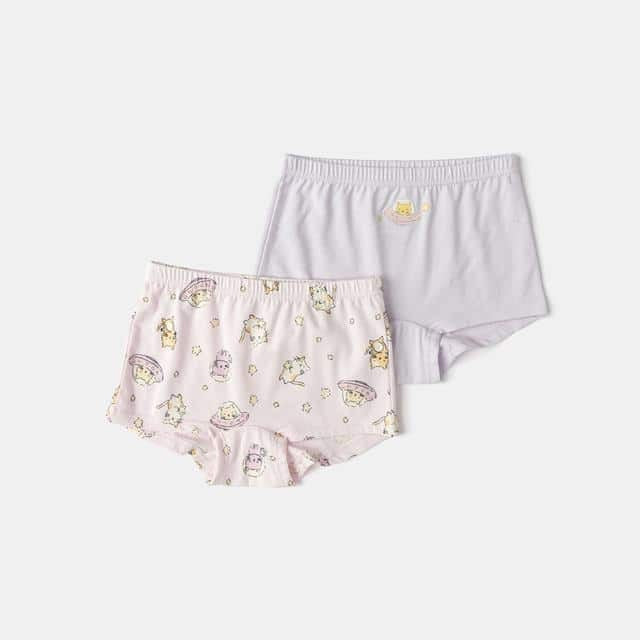 Balabala Girls Underpants 2-Pack Pink, Light Purple