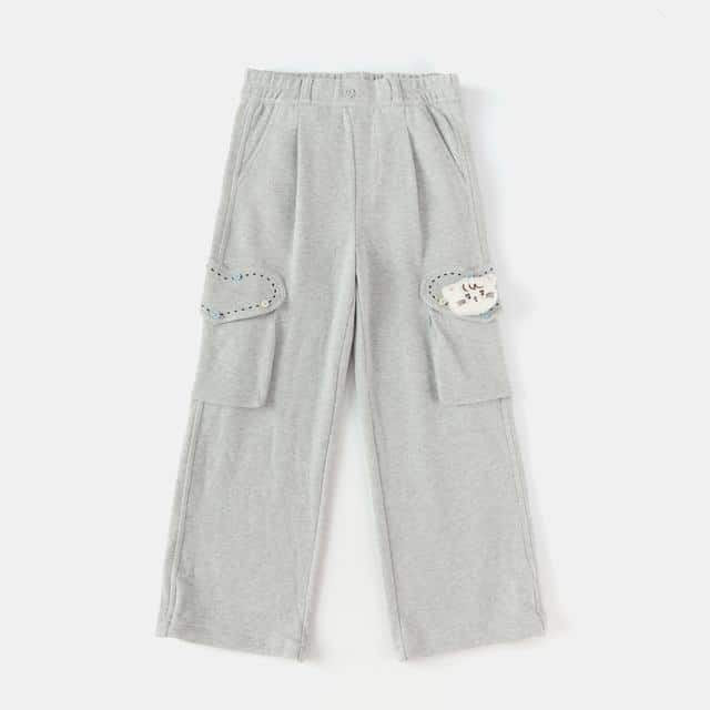 Balabala Girls Casual Cargo Trousers Navy, Light Grey