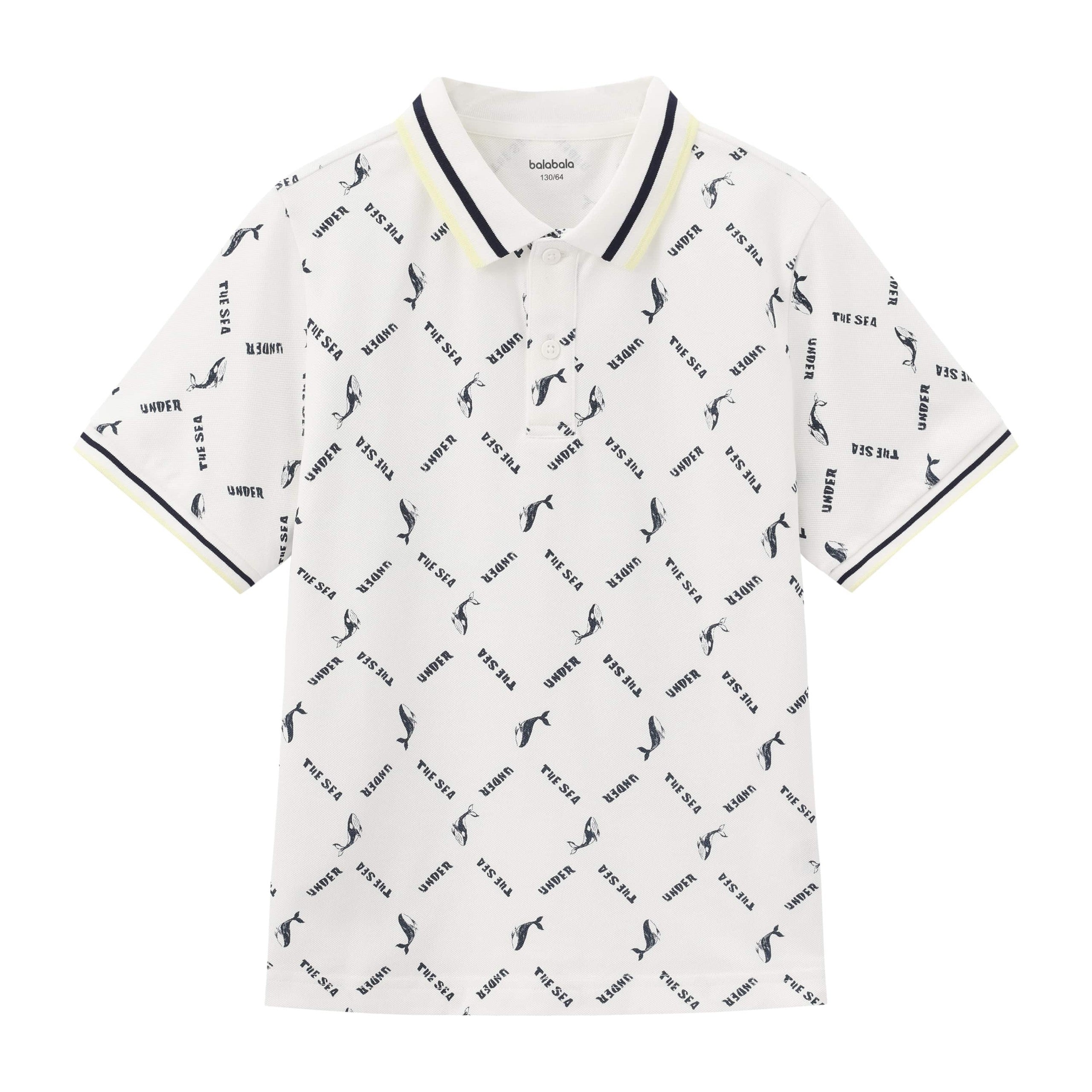 Balabala Boys Printed Polo Shirt White
