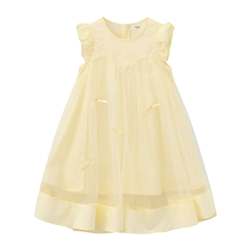 Balabala Girls Sleeveless Dress Yellow, White