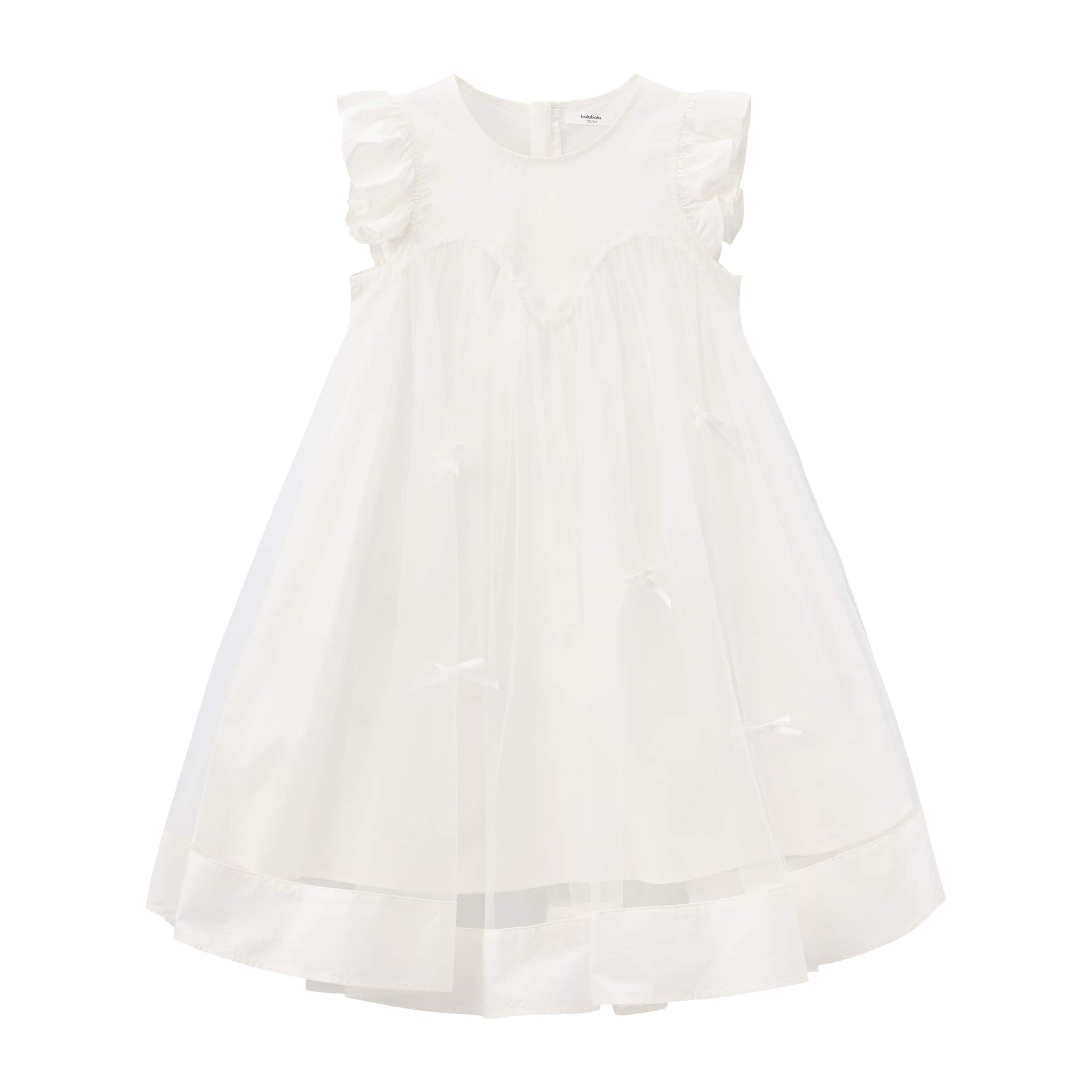 Balabala Girls Sleeveless Dress Yellow, White