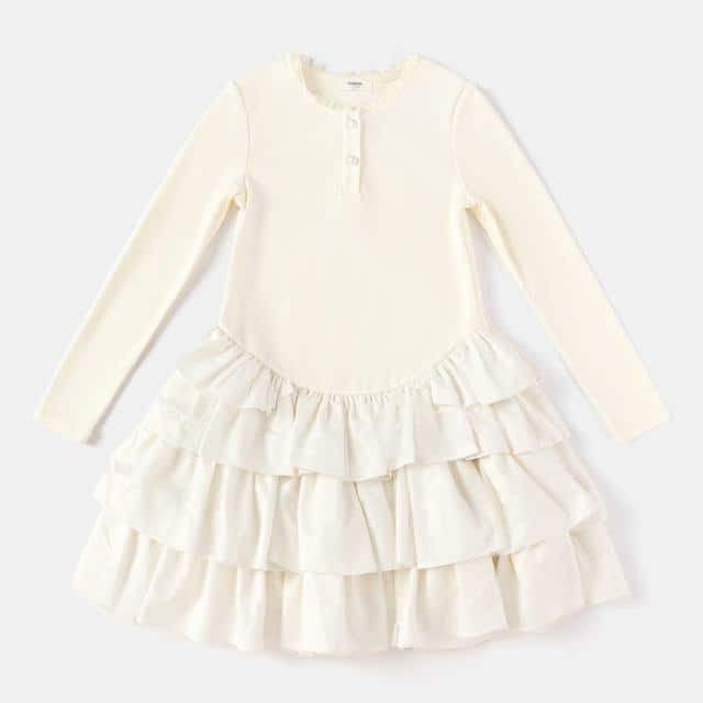 Balabala Girls Ruffle Dress Off-White