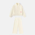 Balabala Girls Casual Suit in Pink, Off-White