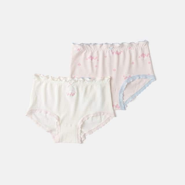 Balabala Girls Underpants 2-Pack Off-White, Pink