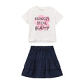 Balabala Girls T-Shirt Skirt Suit Yellow, White, Pink, Navy