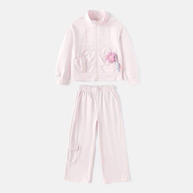 Balabala Girls Flower Suit Pink and Green