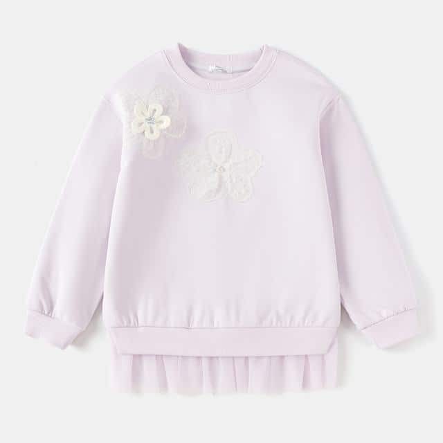 Balabala Girls Floral Hoody Light Purple