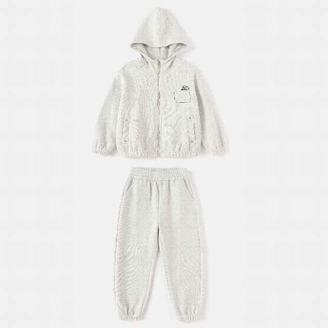 Balabala Boys Hooded Suit Off-White