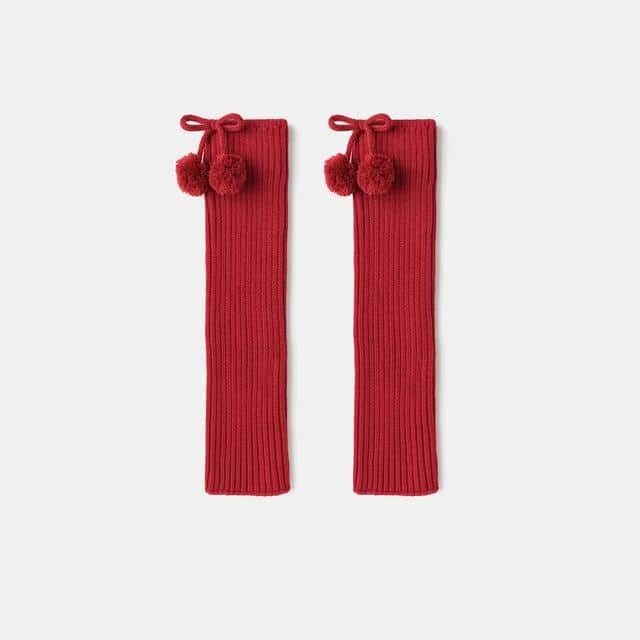 Balabala Girls Pom-Pom Socks Red