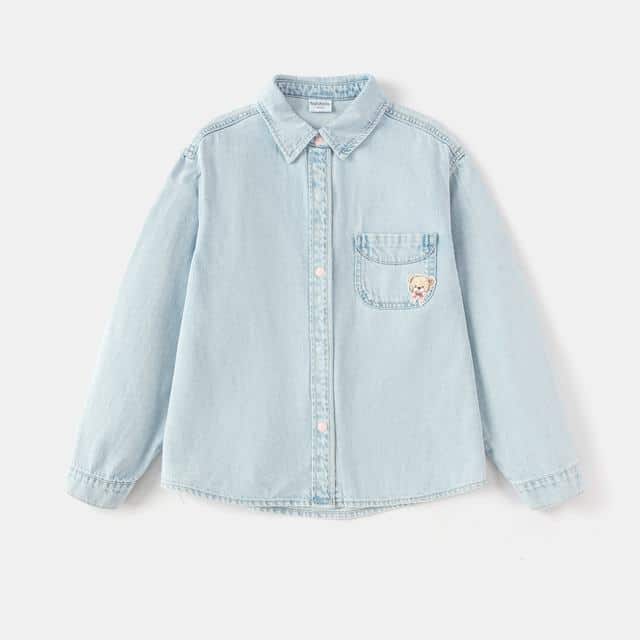 Balabala Long Sleeve Shirt Light Wash Denim