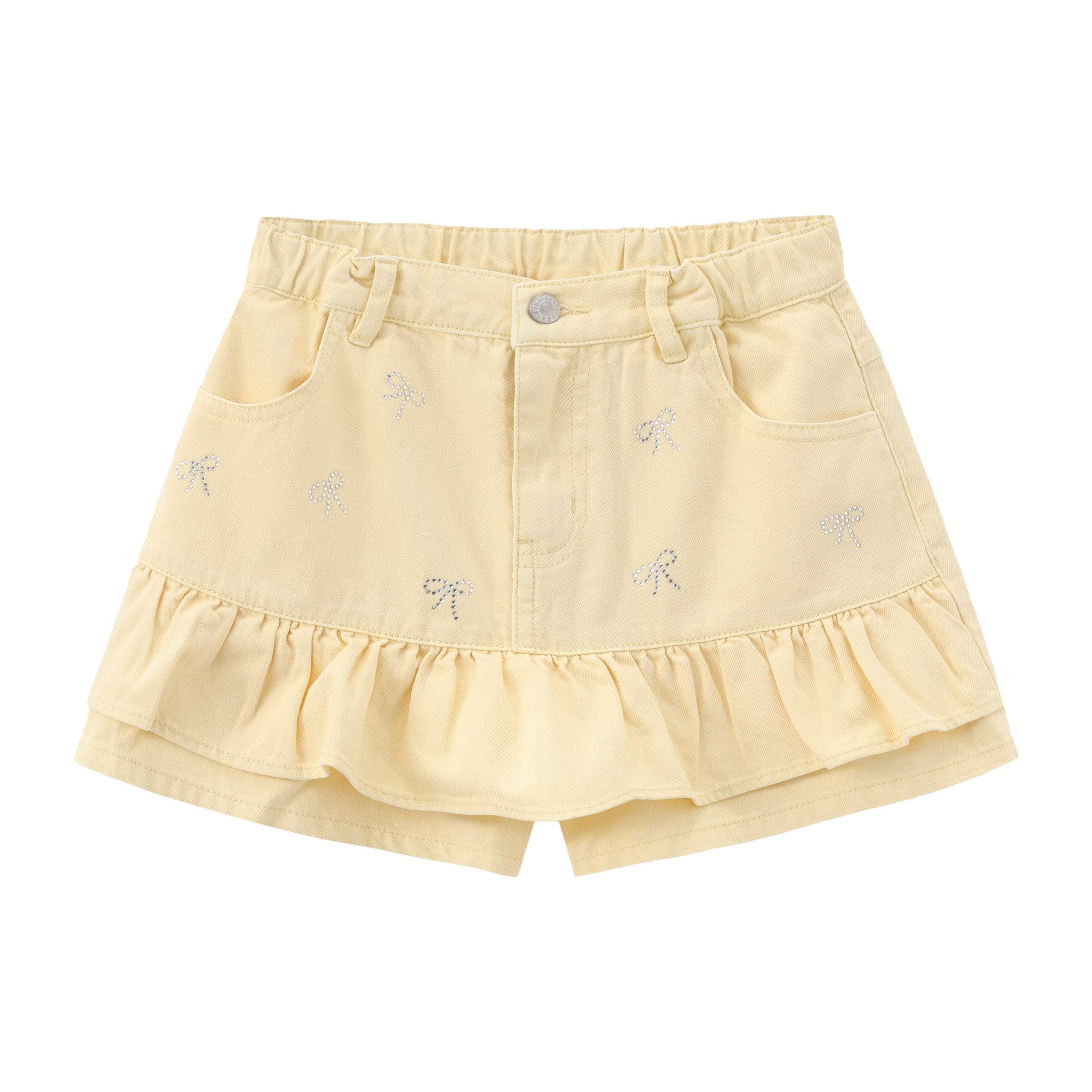 Balabala Girls Bow Denim Skirt Blue, Yellow