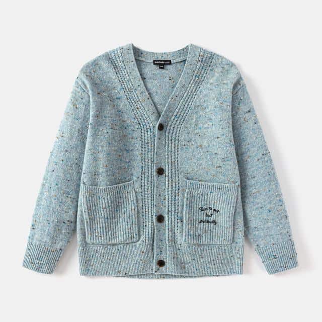 Balabala Cardigan Blue With Colorful Flecks, Knit Material
