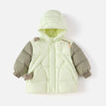 Balabala Coat Light Green And Olive Green Padded Fabric