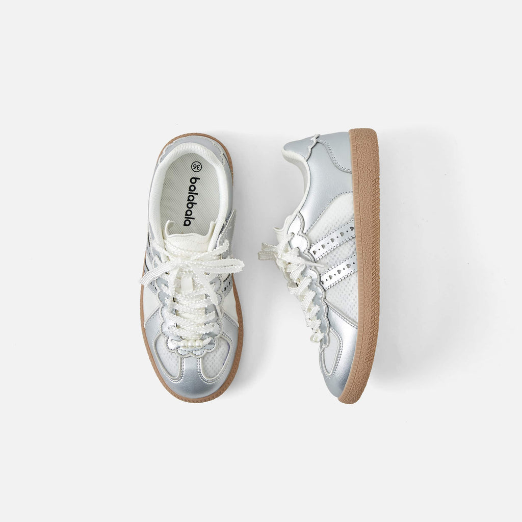 Balabala Shoes Silver And White