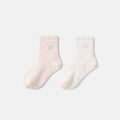 Balabala Girls Socks 2-Pack Pink, Off-White