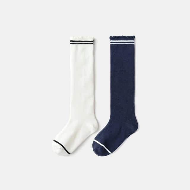 Balabala Girls Socks 2-Pack Off-White, Navy