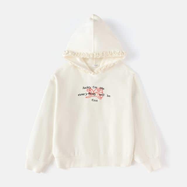 Balabala Girls Graphic Hoodie Off-White
