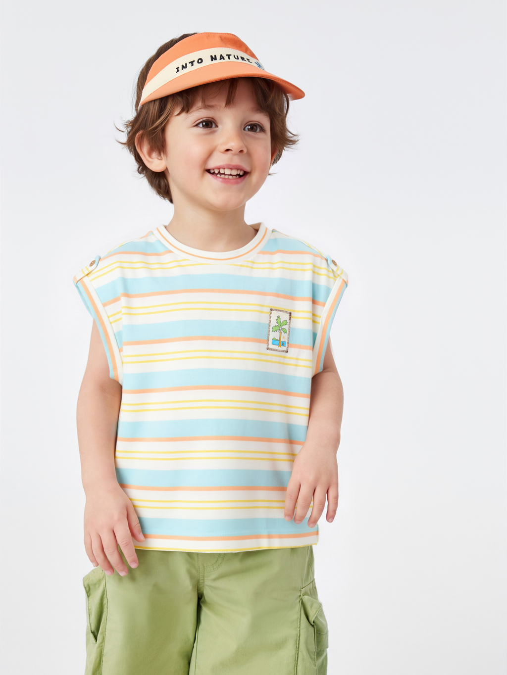 Balabala Boys Tank Top White,Yellow Blue